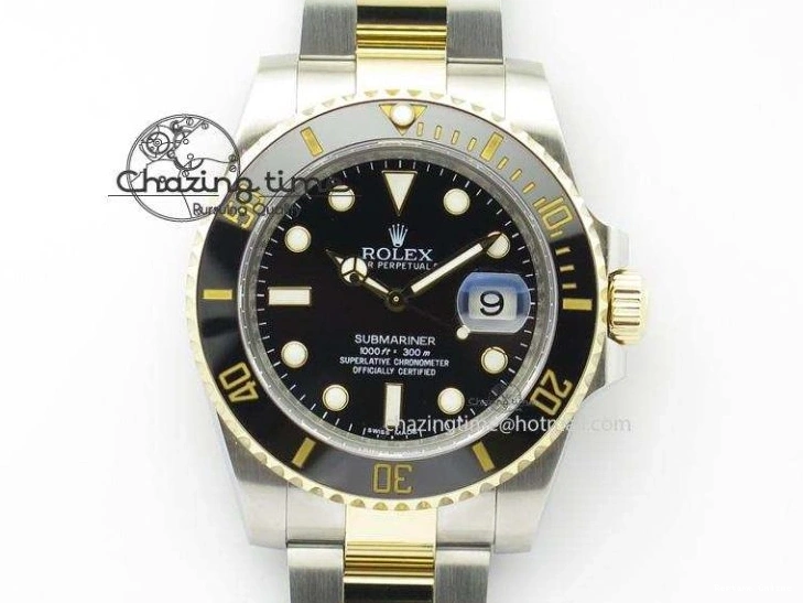 0301 Submariner 116613 LN Noob 1:1 Best Edition YG Wrapped Bezel Black Dial On SS YG Bracelet A Neat 3961